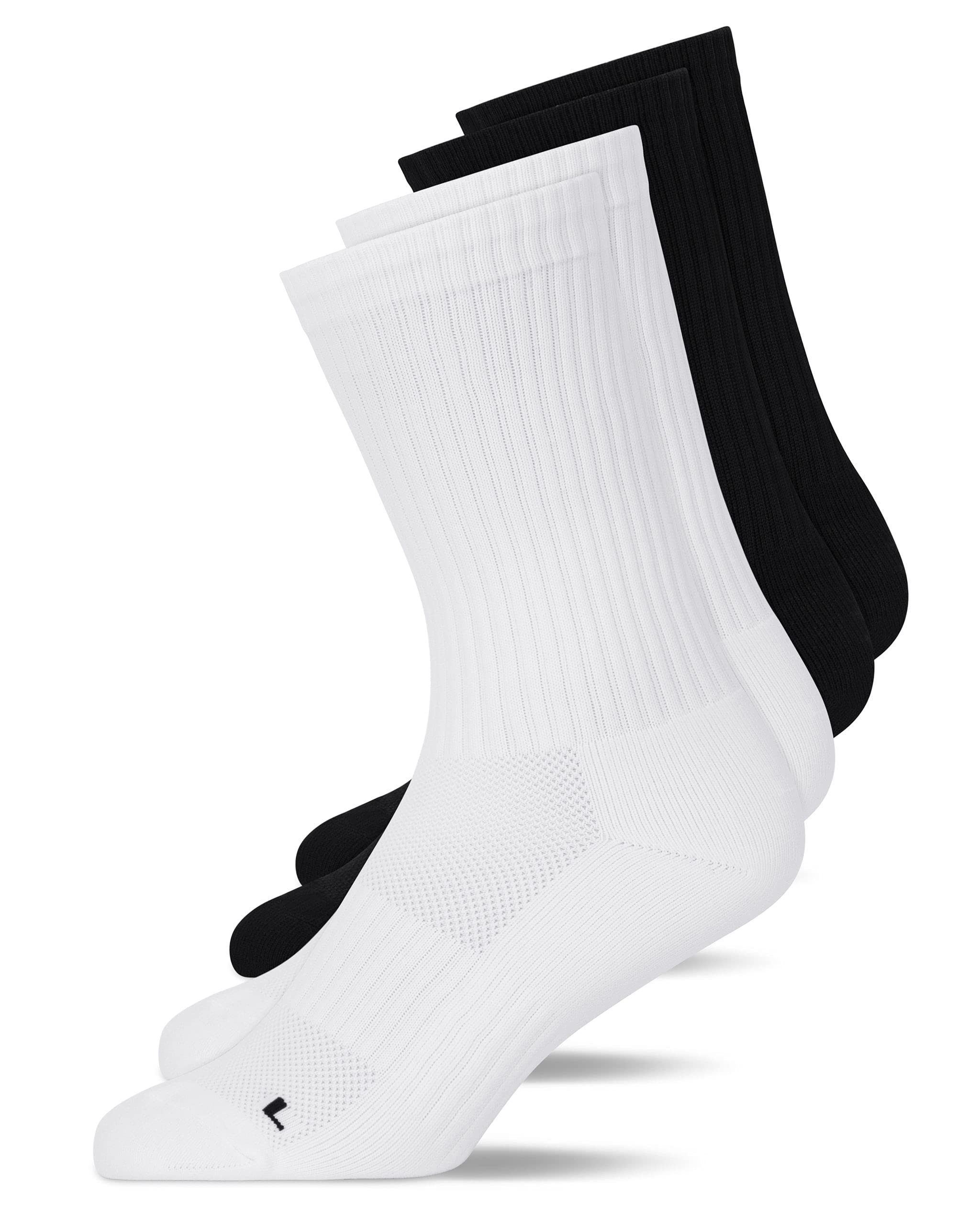 Snocks Hohe Kompressions Laufsocken 4 Paar - Funktionssocken Herren Damen - Atmungsaktive Tennissocken - Sportsocken ohne Verrutschen - Gemütlich und weich - Gr. 35-50