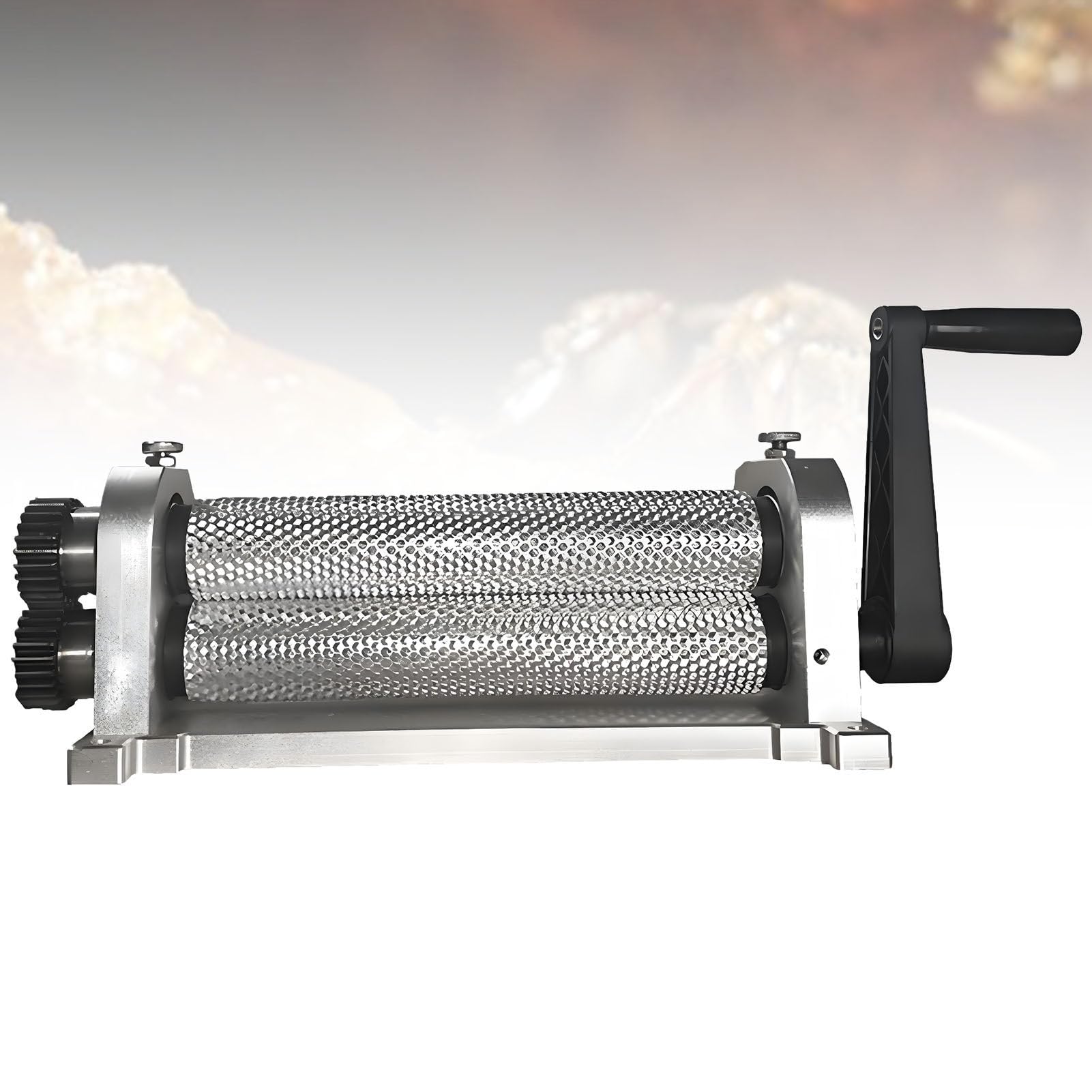 ExoticaBlend Manual Beeswax Comb Foundation Roller Mill Machine, 280mm Bee Wax Sheet Roller Mills Machine, Aluminum Alloy Honeycombs Printing Stamper, Portable Bee Wax Press 5.4mm