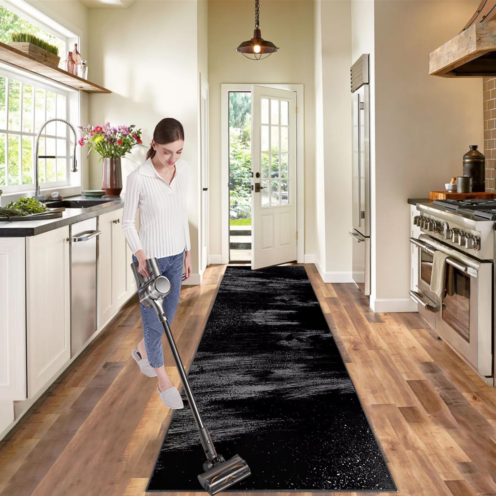 Tappeto Passatoia Tappeto da Cucina Lungo 50 x 300 cm Tappeto Runner Corridoio Lavabile Antiscivolo Tappeti Runner Largo Tappeto Passatoia per Cucina Salotto Camera da Letto Casa Ingresso Interno