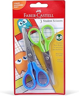 Faber-Castell Student Scissors Of 3Pc 5" In A Blister