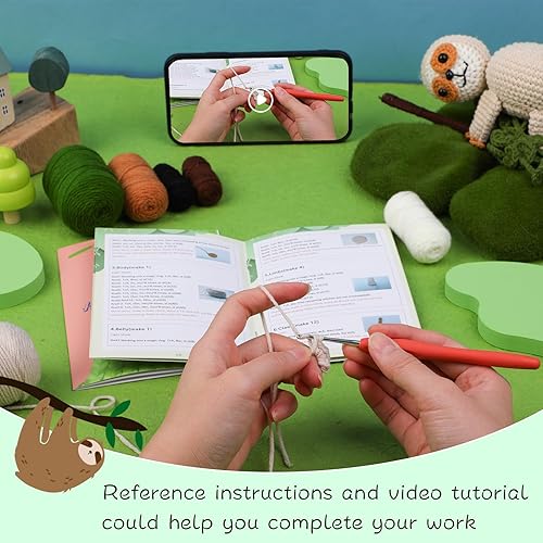 Miniatura 24 de WONVOC Kit de inicio de ganchillo, kit de ganchillo para principiantes para adultos, instrucciones paso a paso, tutorial en video, suministros