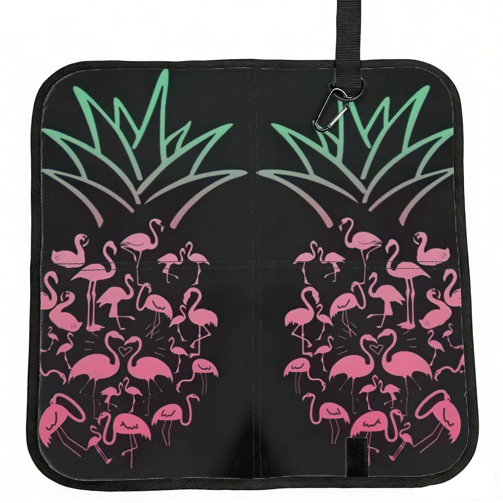 bghdfa Pineapple Flamingos Print Outdoor Sitting Mat Waterproof Oxford Cloth Seat Cushion Folding Foam Camping Seat For Picnic