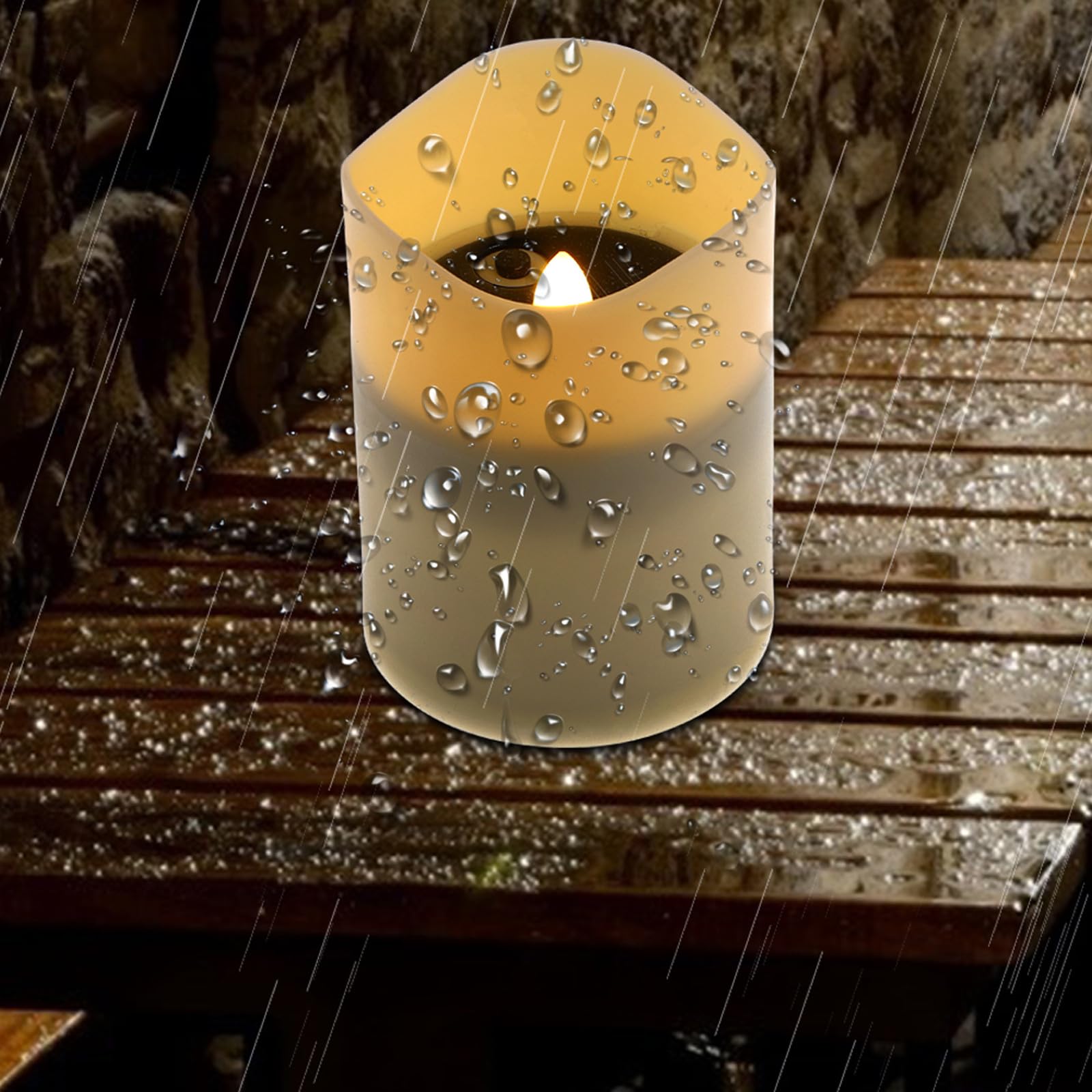 Lampada Candela Solare LED senza Fiamma 4 Pezzi Bianca