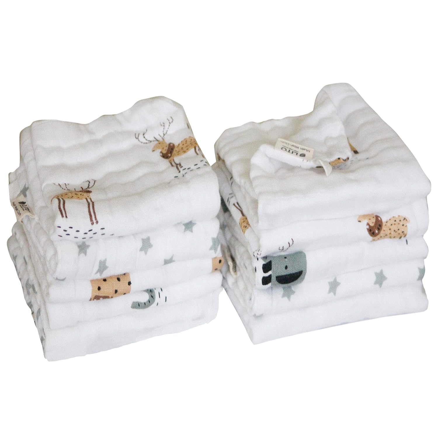 LITO Baby Towel Set of 10 for New Born Baby, Traditional Baby Muslin