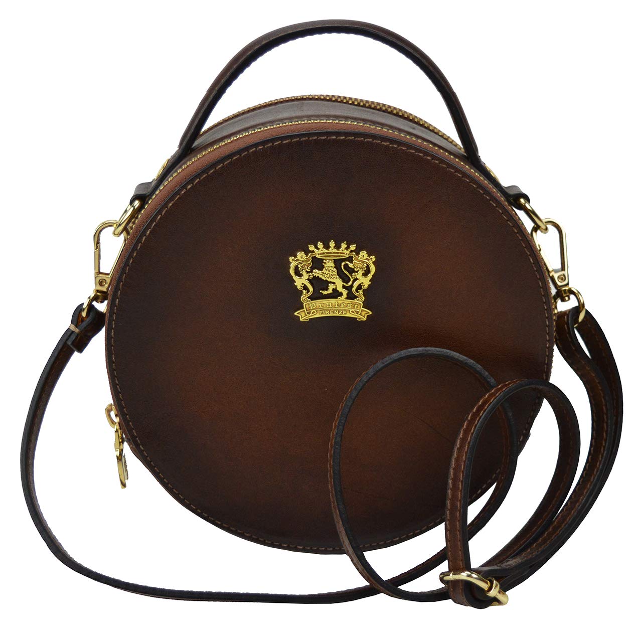 Pratesi Troghi B188 Sac fourre-tout en cuir de vache pour femme, marron, 19.00x19.00x8.00 Cm