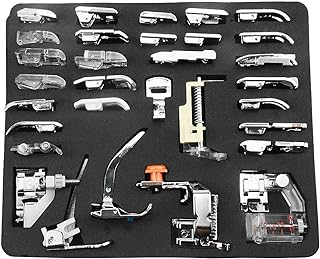 TOVOT 32 PCS Domestic Sewing Machine Presser Feet Set for Singer, Brother, Janome and Kenmore,Babylock, Low Shank Sewing Machines