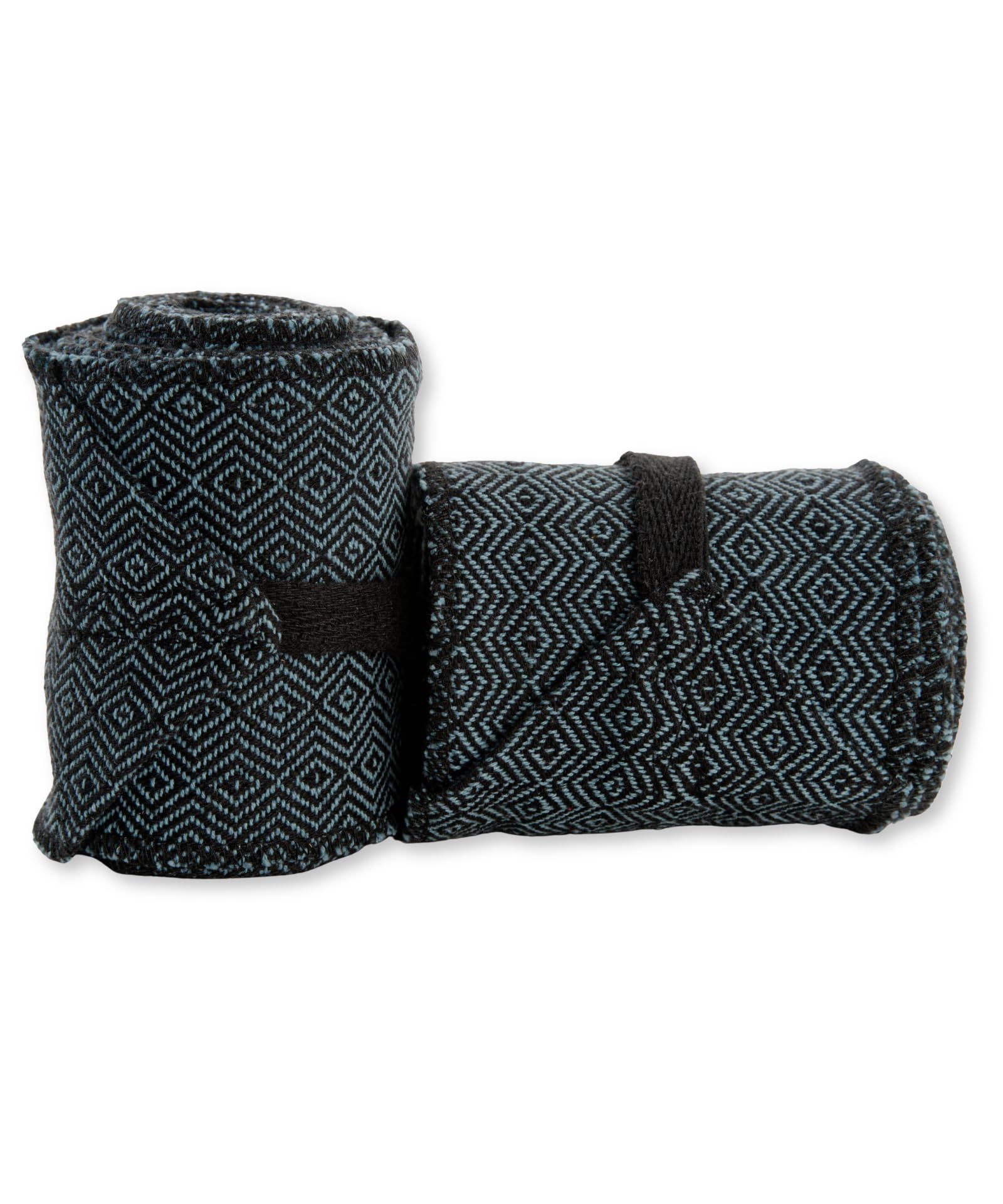 Fascia per polpaccio vichinga, motivo Winingas, 100% cotone, 1 paio (2 pezzi), modello: Hodur, motivo a rombi, blu/nero