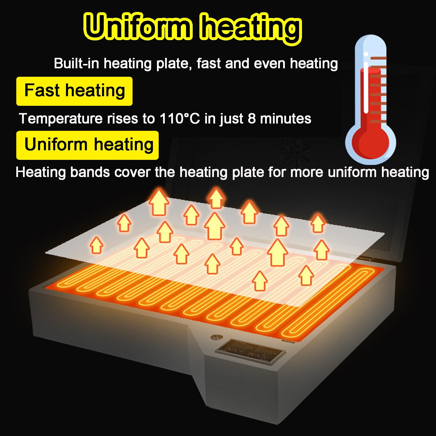 Máquina de prensa de calor para transferencia de película DTF, placa térmica grande de 13.8 x 19.5 pulgadas, control inteligente de temperatura para impresión de camisetas, sombreros y bolsas de lona