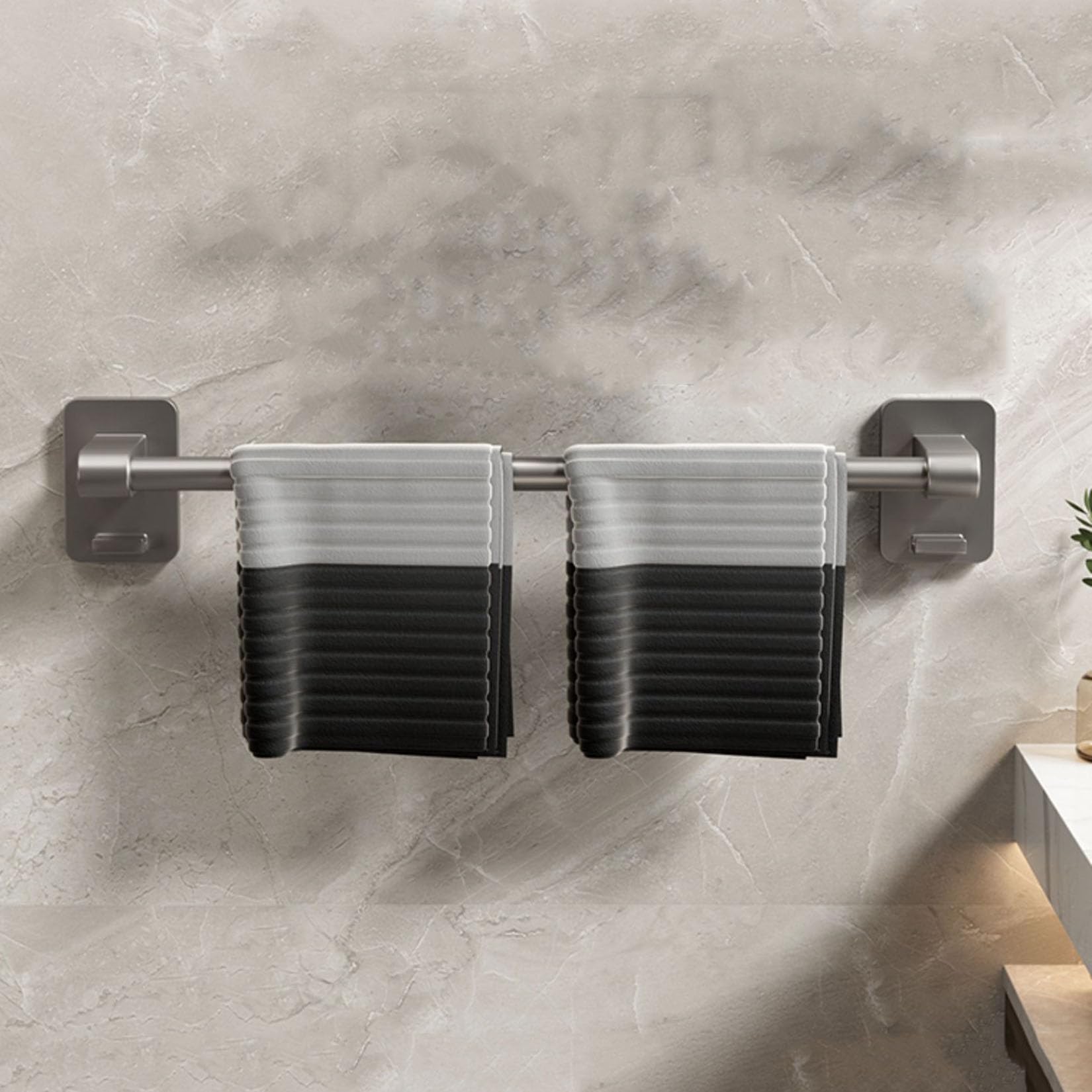 Porte-serviettes sans perçage pour carrelage intact et rangement de salle de bain