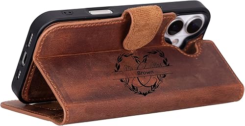 Funda tipo cartera de piel de primera calidad para iPhone 17, bloqueo RFID, diseño desmontable 2 en 1 con ranuras para tarjetas, funda de piel de