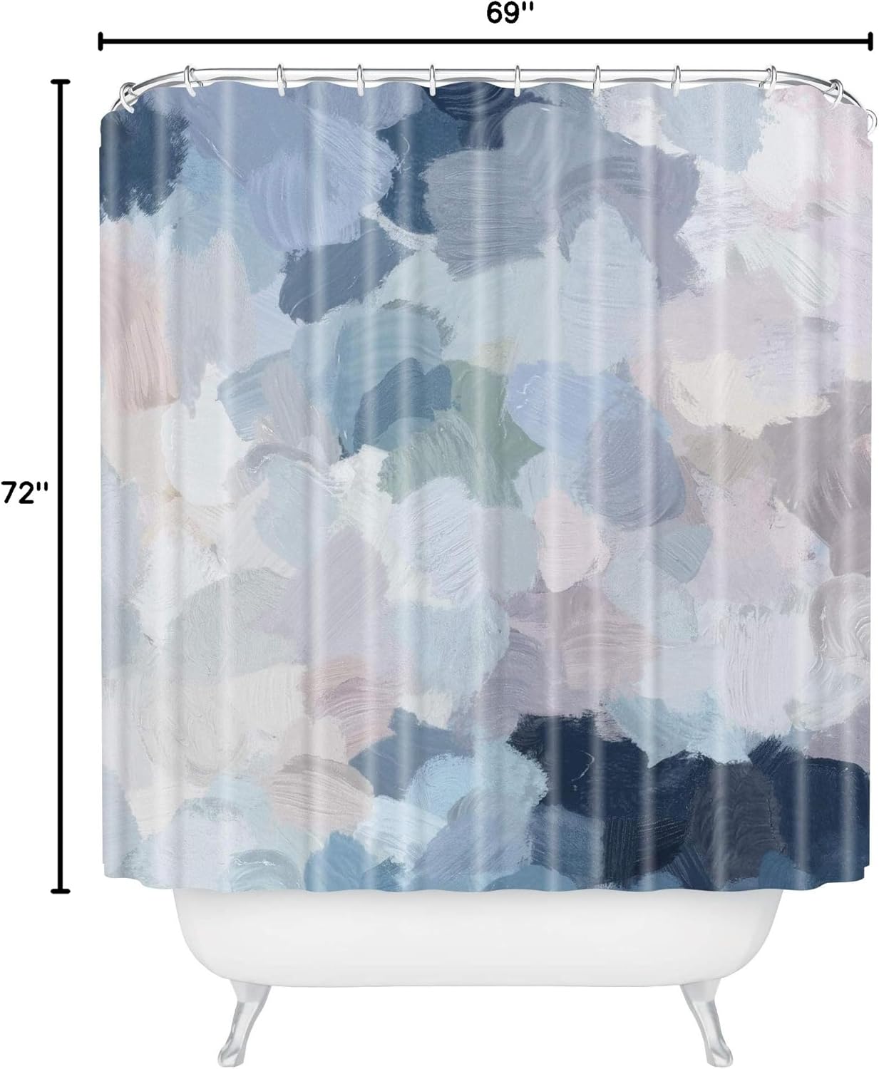Society6 Shower Curtain - Bathroom Decor by Rachel Elise - Extra Long Fabric Shower Curtains for Bathroom, 71" x 74", Final Flourishing