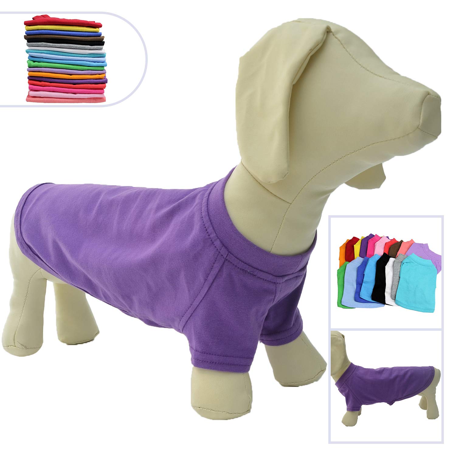 Lovelonglong 2019 Pet Clothing Dog Costumes Dachshund Clothes Blank T-Shirt Tee Shirts for Dachshund Dogs,Corgi 100% Cotton Purple D-S