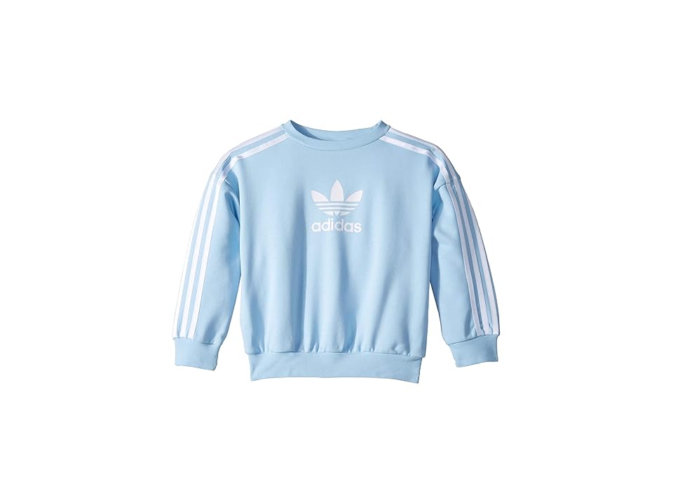 

adidas Originals Kids Clear Sky Sweatshirt (Little Kids/Big Kids) (Clear Sky/White) Girl's Sweatshirt, Blue