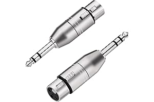 tisino XLR Female to 1/4" TRS Adapter - Balanced Female XLR to...