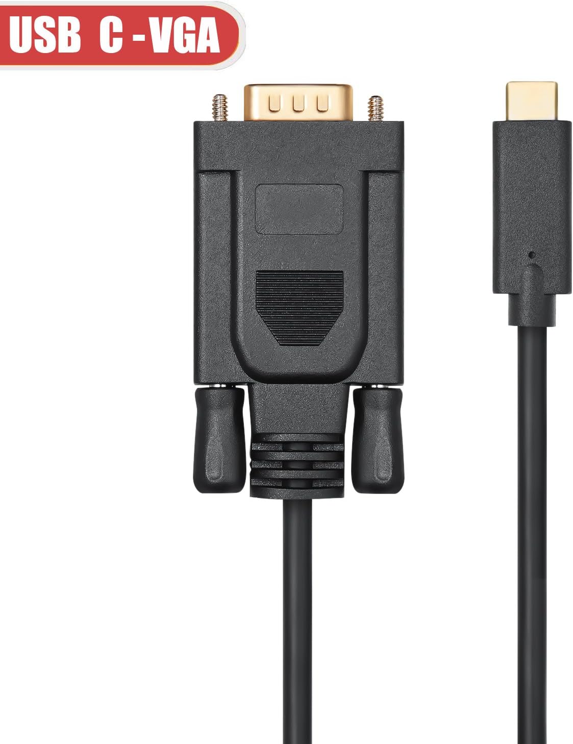 ITD ITANDA USB-C to VGA Cable (1.8m / 6ft), Thunderbolt 3 Type C to VGA Male Converter for New MacBook Google Chromebook Pixel,XPS 13 15