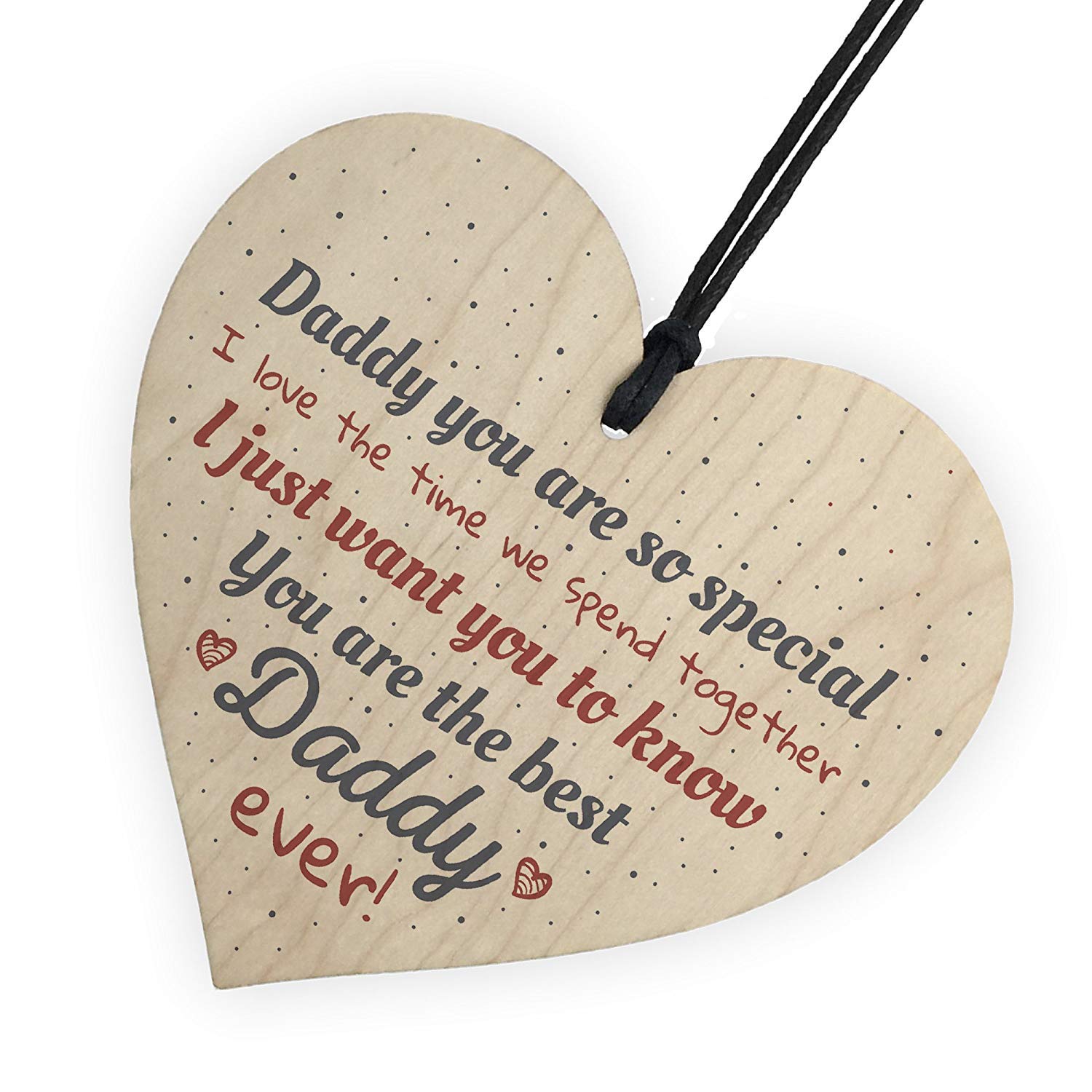 Red Ocean Best Daddy Ever Fathers Day Dad Gift Wood Heart Sign Thank You Gift From Daughter Son
