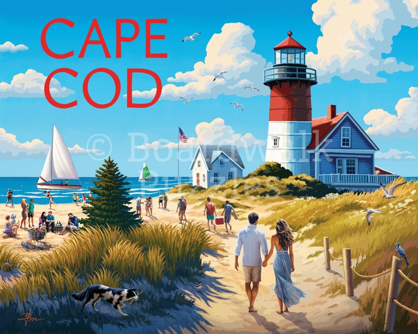 Boardwalk Puzzles Cape Cod, 500 Piece Jigsaw Puzzle for Adults, Made in USA