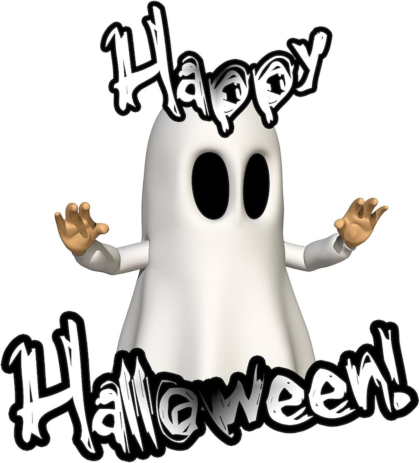 CafePress Ghostly Halloween Tote Bag Reusable Natural Beige Canvas Shopping Bag