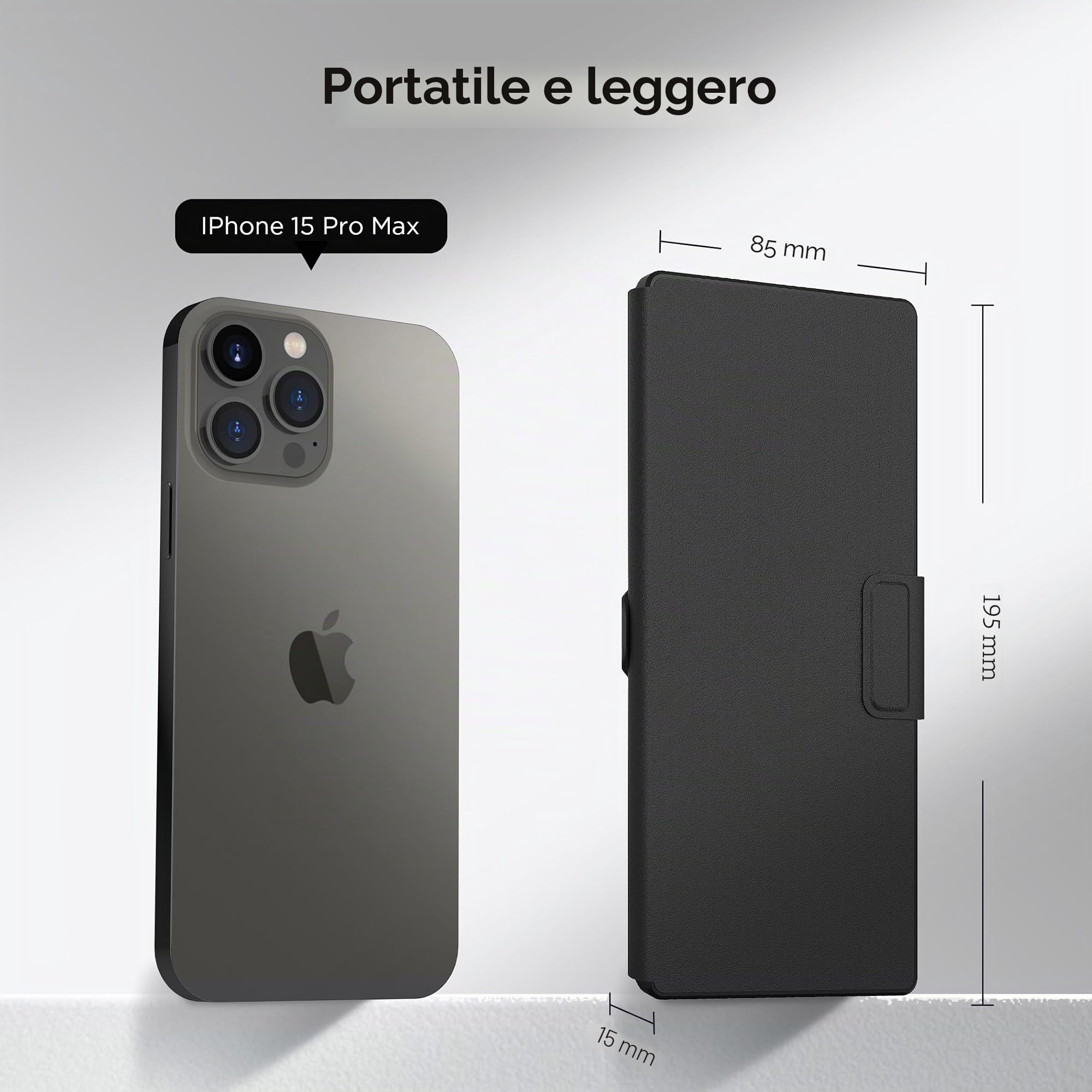 CACOE Tastiera Bluetooth pieghevole, mini per cellulare, ultra sottile, portatile, Dual Channel AZERTY con supporto per smartphone iOS Android Windows, nero