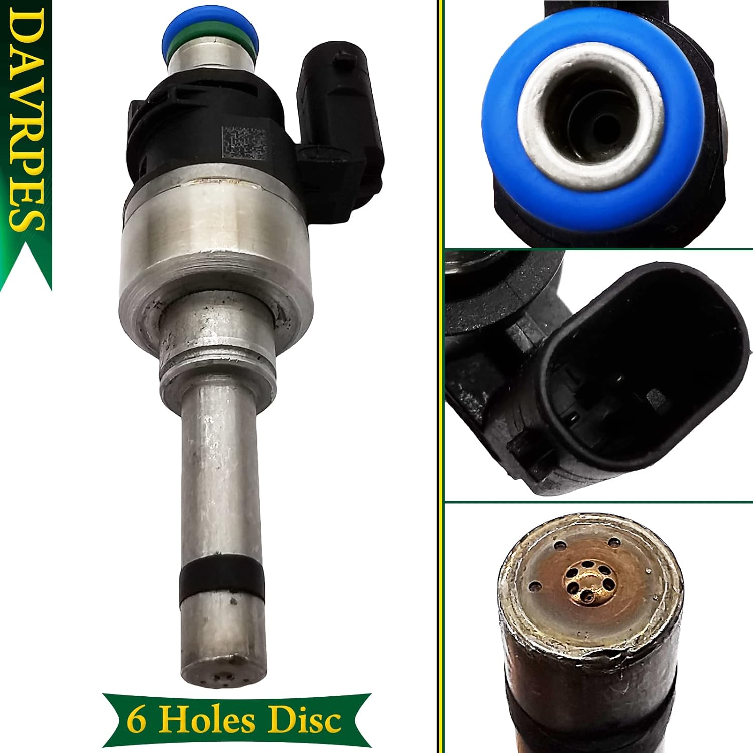 4PCS FJ1235 DS7Z9F593DA Fuel Injectors Nozzle 6 holes disc Engine Replacement for Ford Escape 2017-2019 Ford Fusion 2014-2020 1.5L L4 DS7Z-9F593-DA