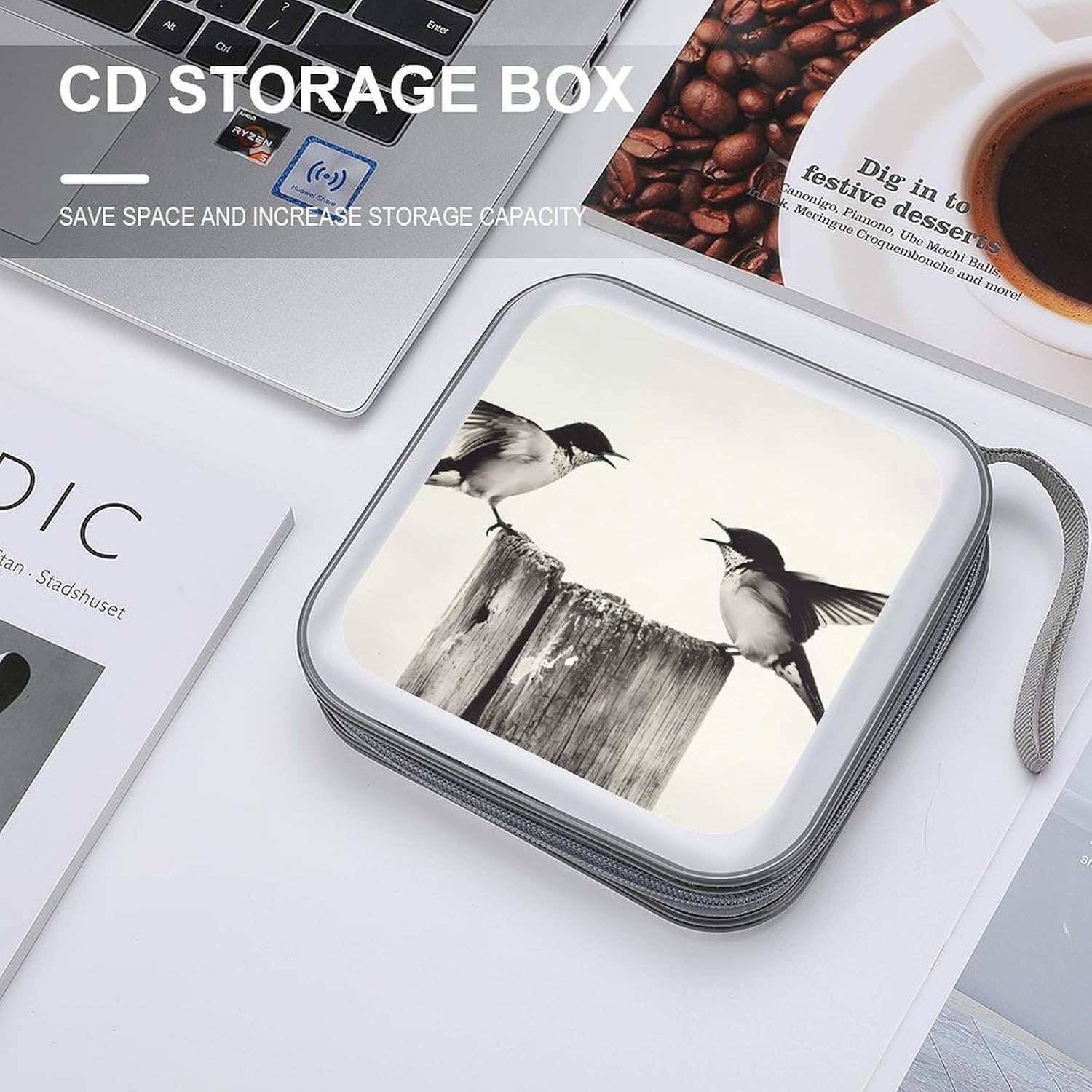 Angry Swallows Protective CD Case Storage Rack 40 Capacity DVD Holder Organizer Car Travel