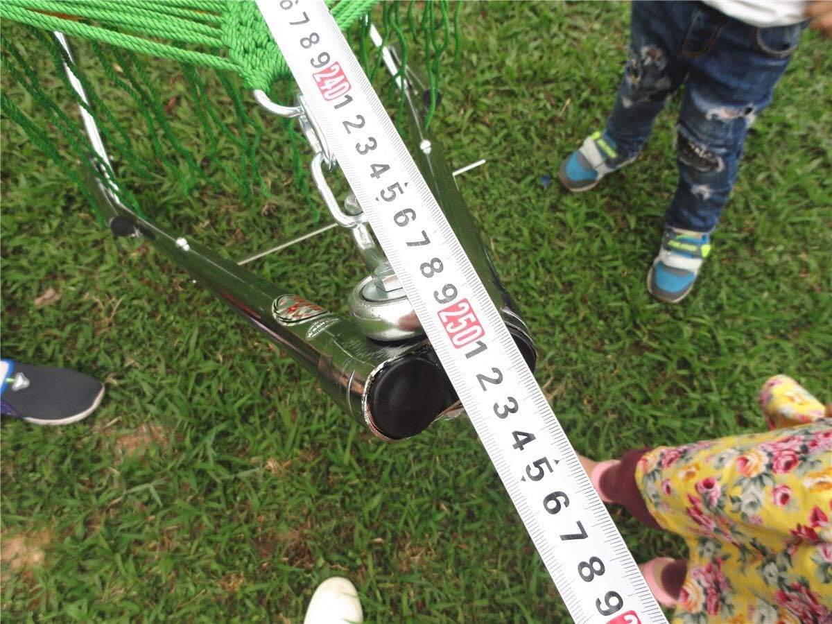 Stainless Steel Hammock Folding Convenient Adjustable Bracket (Blue Bag Stainless Steel Frame, Black Bed)