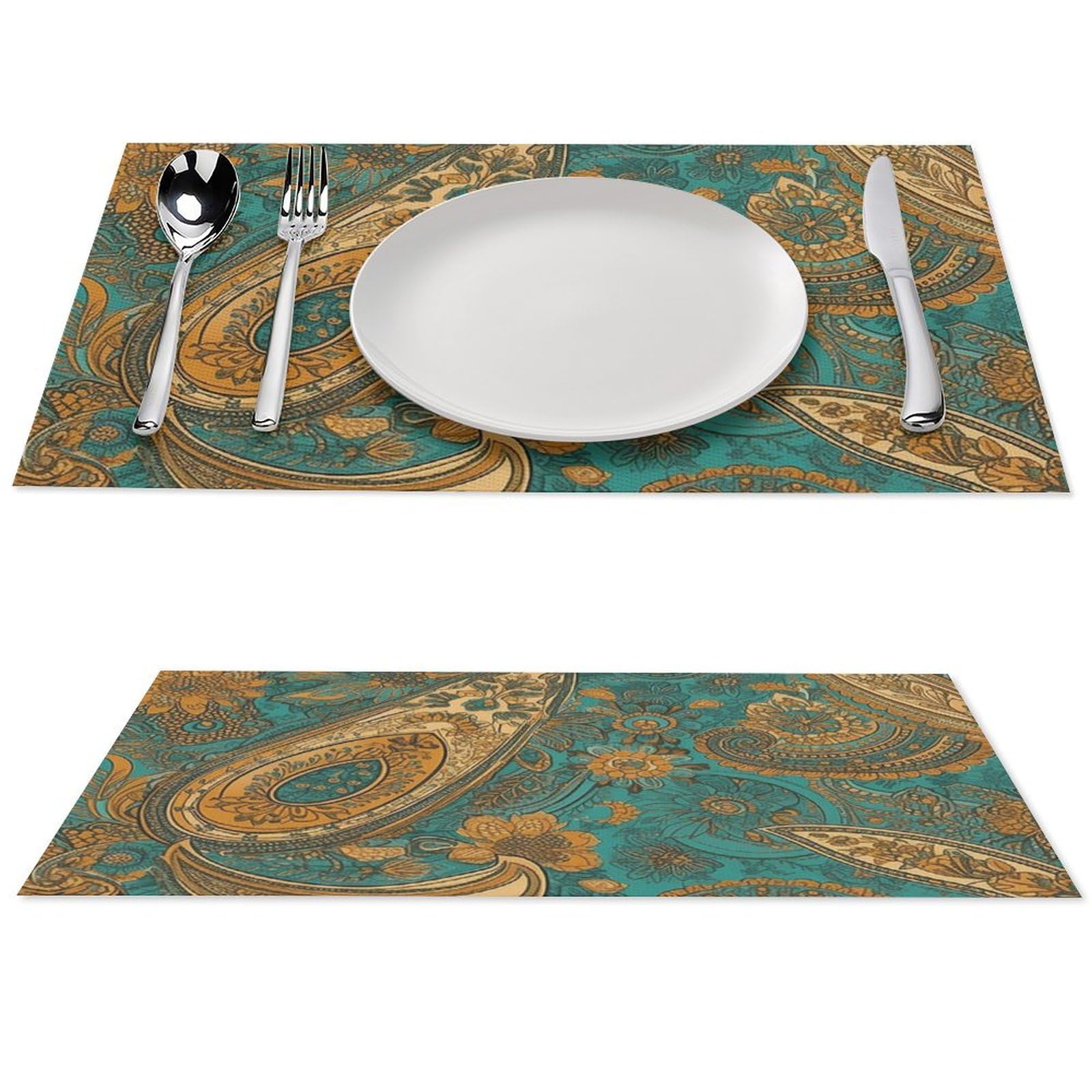 Set de table en PVC lavable résistant chaleur protecteur de table salle à manger lot de 6