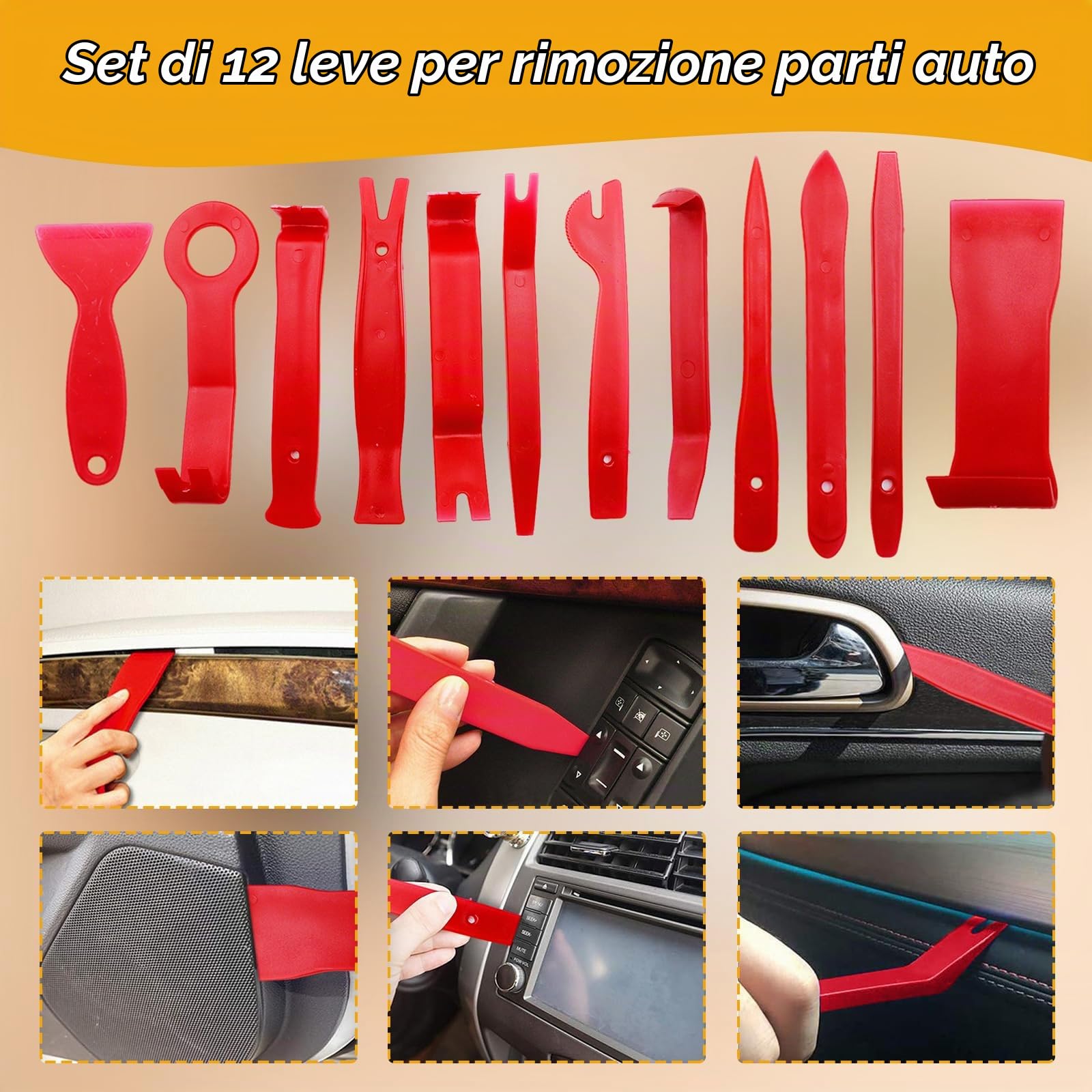 268 Pezzi Kit Smontaggio Pannelli Auto, Strumento di Rimozione Auto Kit Leve per Plastiche Cruscotto e Audio, Set di Attrezzi per la rimozione delle Finiture dell’Auto per Pannello Radio Cruscotto