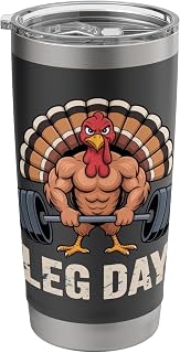 Leg Day Funny Gym Turkey Workout Thanksgiving Humor Tee Stainless Steel Insulated Tumbler