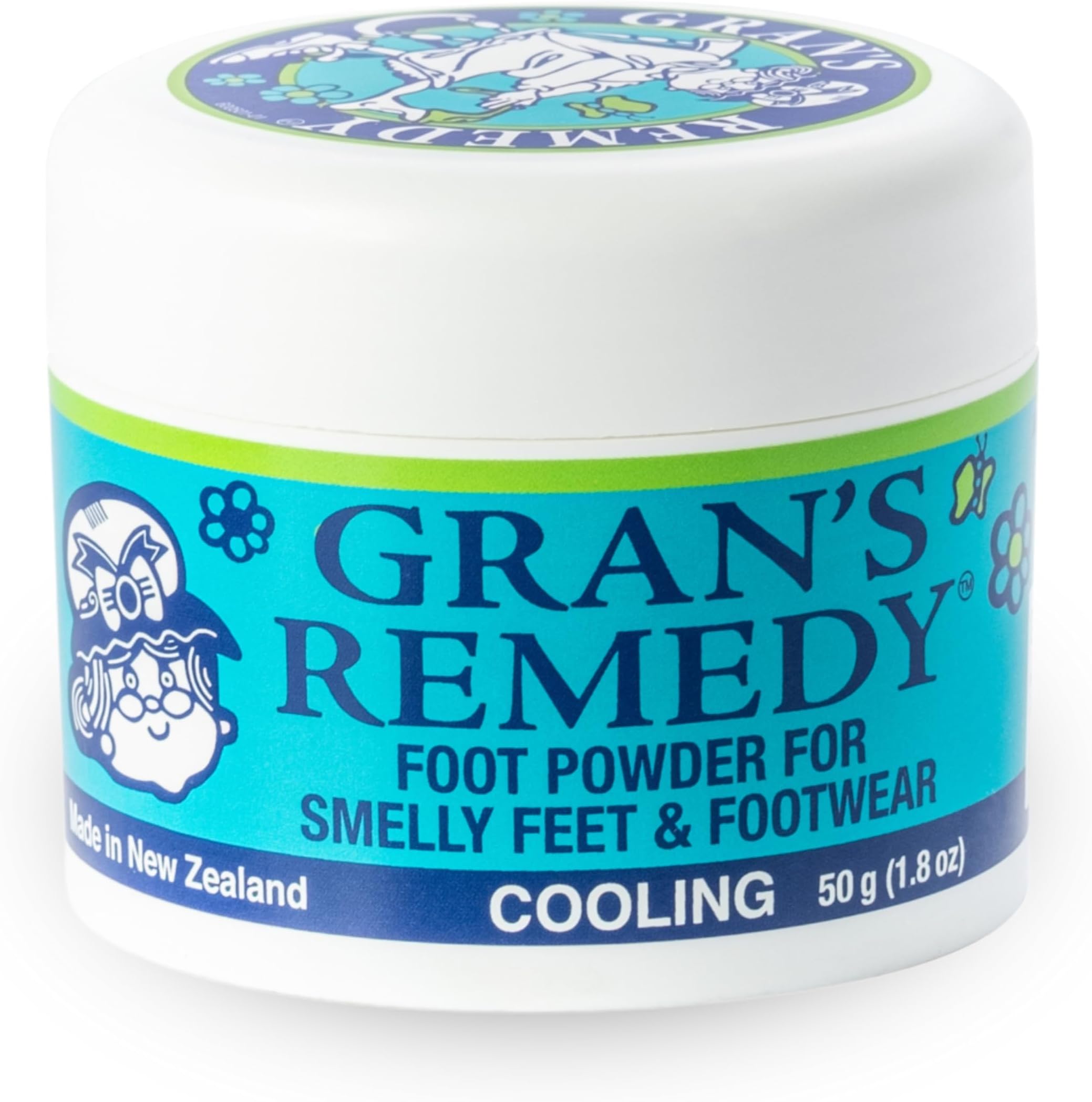 Gran's Remedy Cooling Foot and Shoe Deodorizer Powder - Odor Eliminator | Odor Eliminator, Moisture Absorbing, Travel Size, Cooling