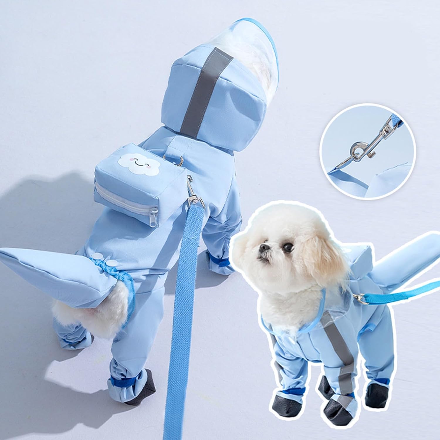 Dog Raincoats Ponchos Coat 6 Size to Choose Adjustable Pet Rain Coat Rainwear Walks and Outings Pet Raincoat for Outdoor Activities