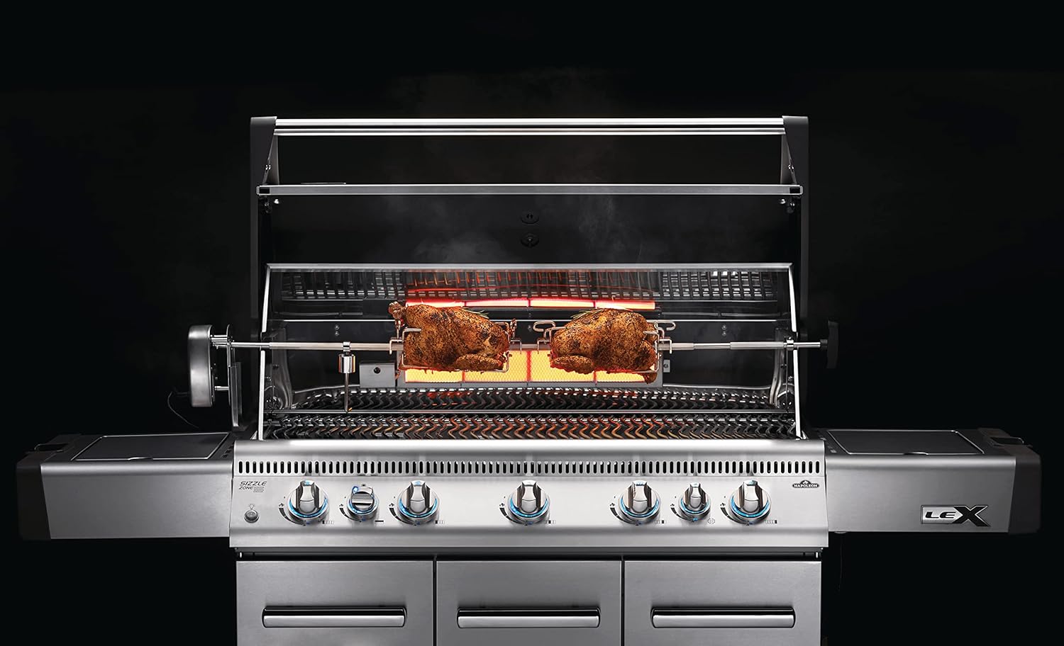 Napoleon Commercial Grade Rotisserie Kit Accessory for XL BBQ Grills, Fits LEX 605/730 Grills or 45"/114 cm Wide, Stainless Steel, Food to 55lbs/25kg