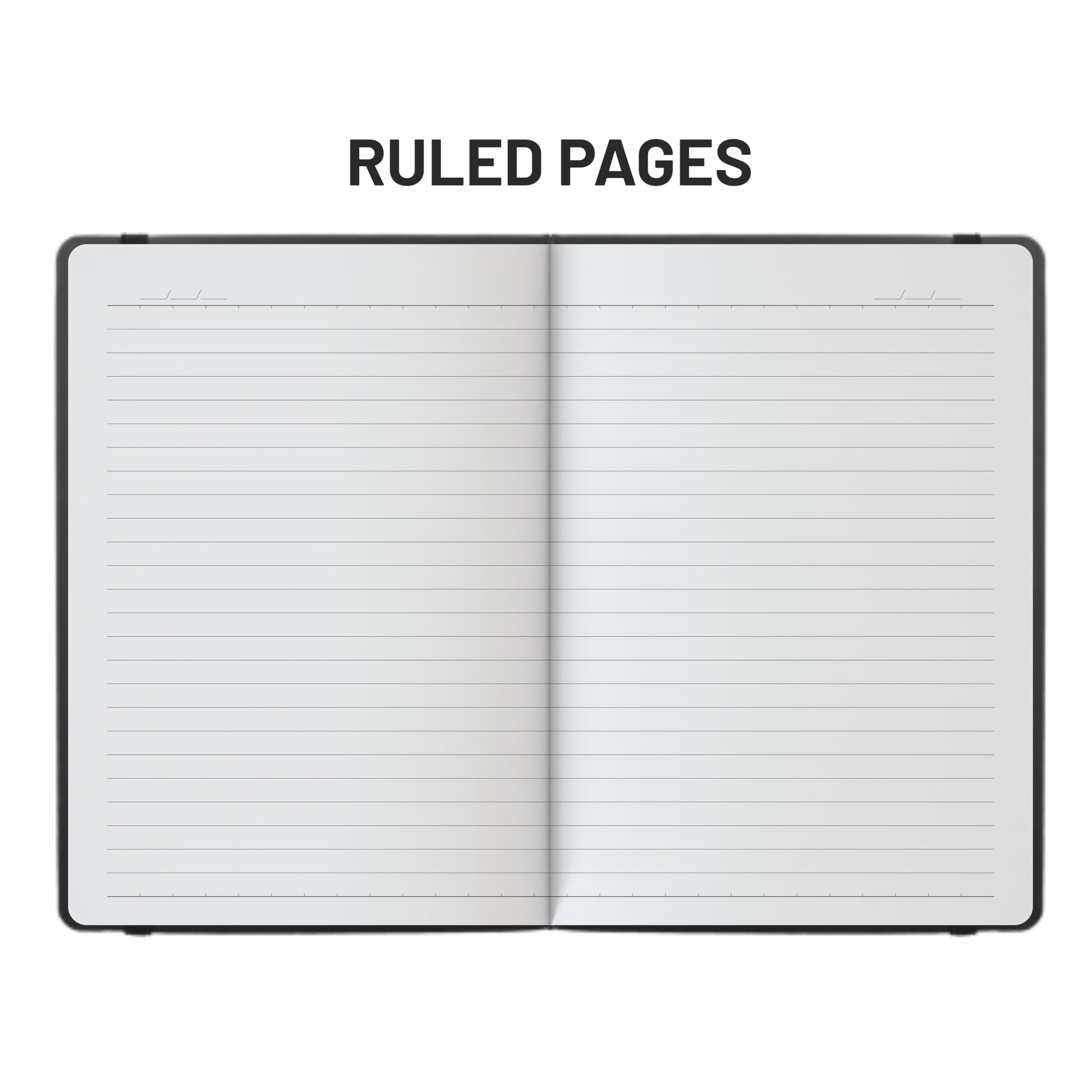 Anupam Fluct - Cuaderno rayado, 160 páginas, diario rayado, diario de papel grueso de 80 g/m², acabado mate A4, tapa de PVC, para escribir, suministros escolares de oficina (negro)