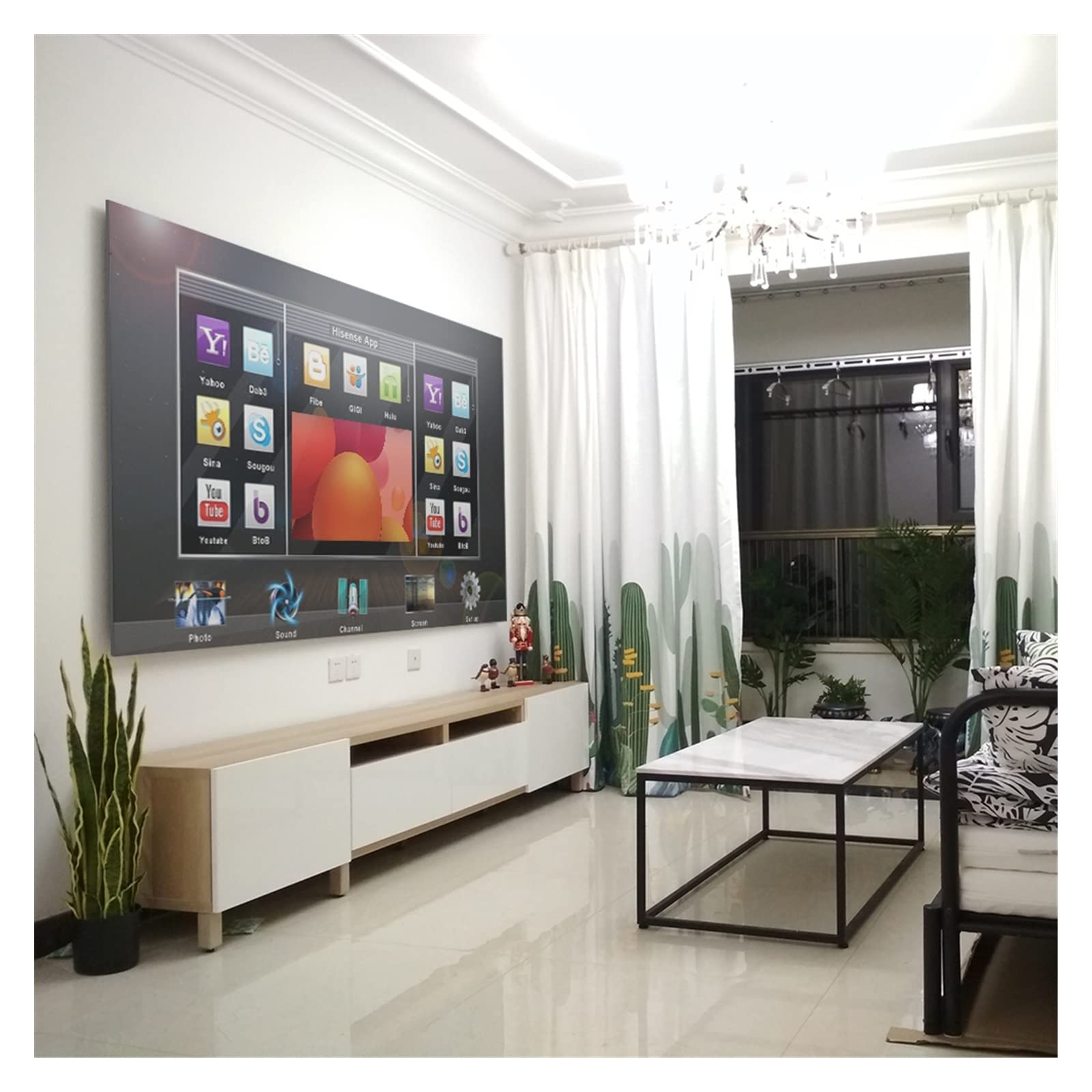 Pantalla de proyector 72 pulgadas, 84, 100, 120, 130, tela reflectante, pantalla proyección, mejora el brillo(130 inch)