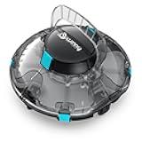 (2025 Upgrade) Cordless Robotic Pool Cleaner, Lasts 80 Min, Automatic Vacuum for Above-Ground Pools up to 645 Sq.ft,Portable, Self-Parking,Light Black