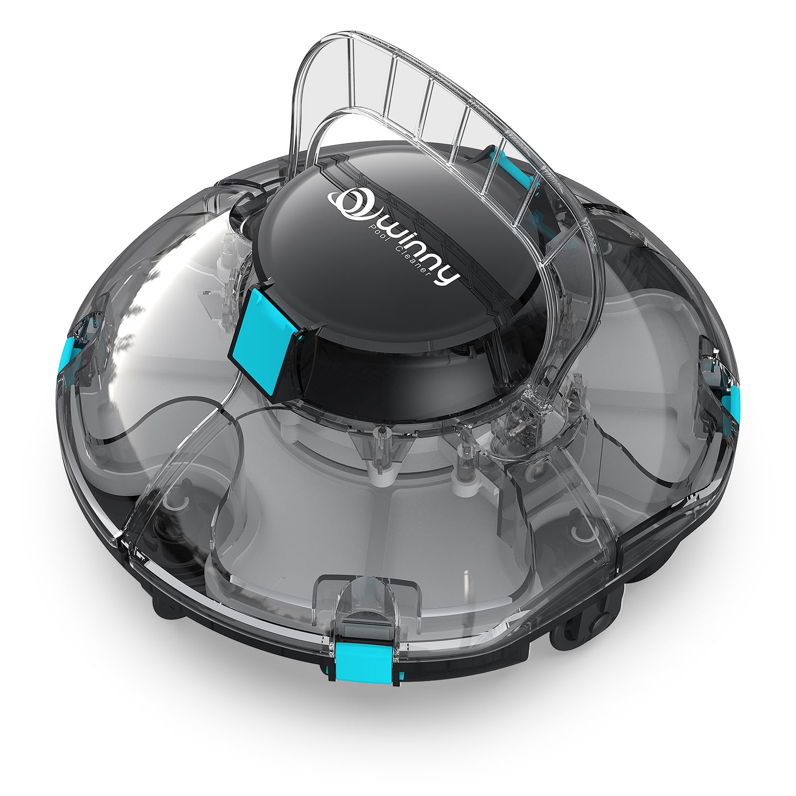 (2025 Upgrade) Cordless Robotic Pool Cleaner, Lasts 80 Min, Automatic Vacuum for Above-Ground Pools up to 645 Sq.ft,Portable, Self-Parking,Light Black