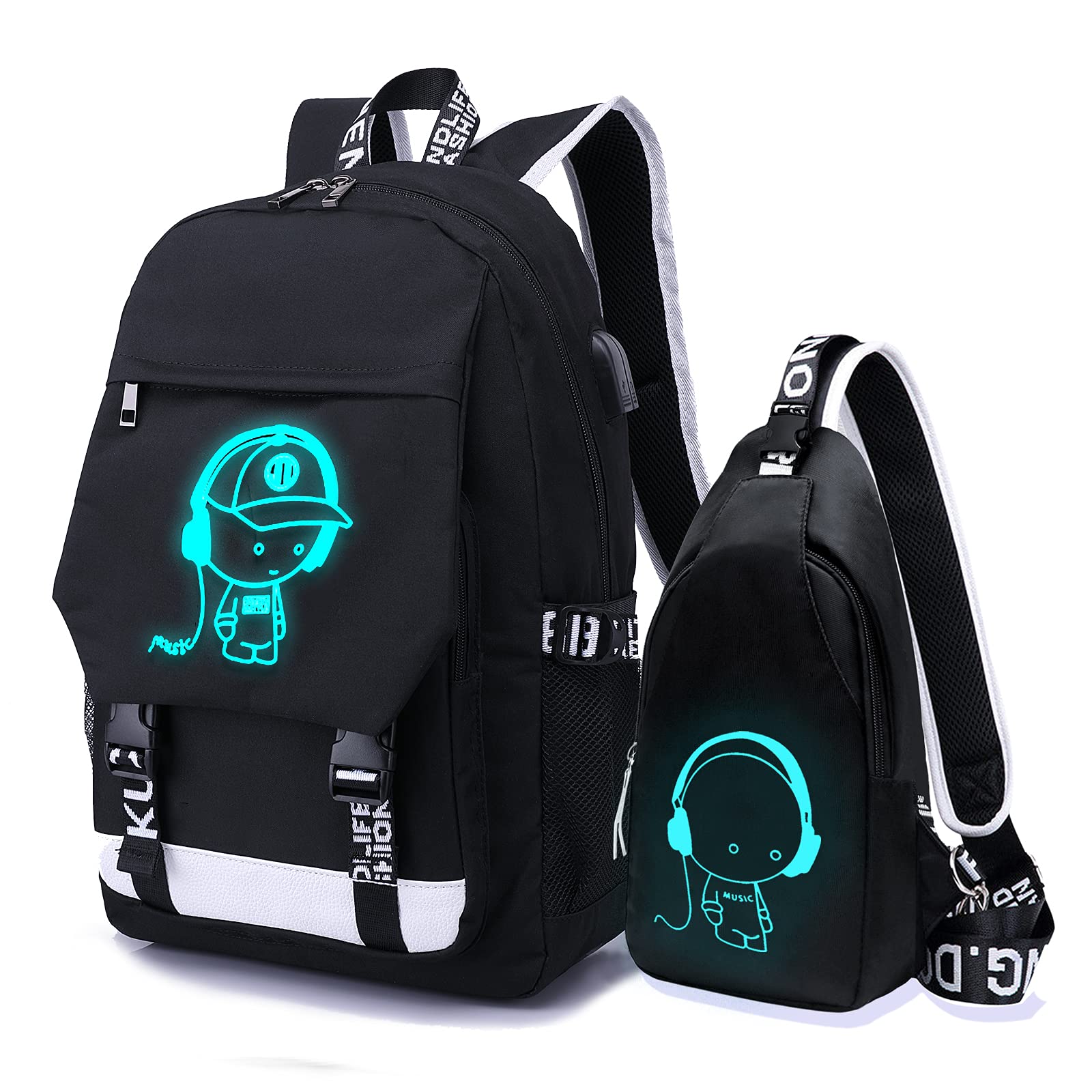 - Large Teens School Backpacks Waterproof Nylon Football Printing for 8-15 Years Boys & Girls