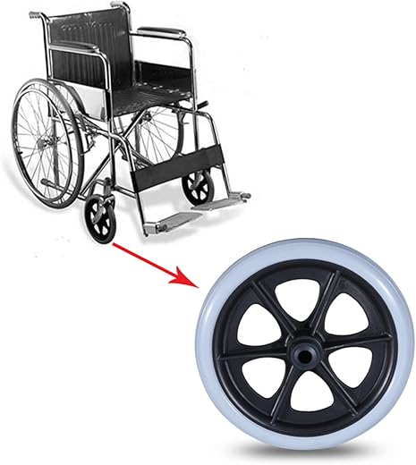 SMARTCARE Wheelchair Front Wheel Solid, Slip Proof and Durable Wheel for Wheelchair (Grey)