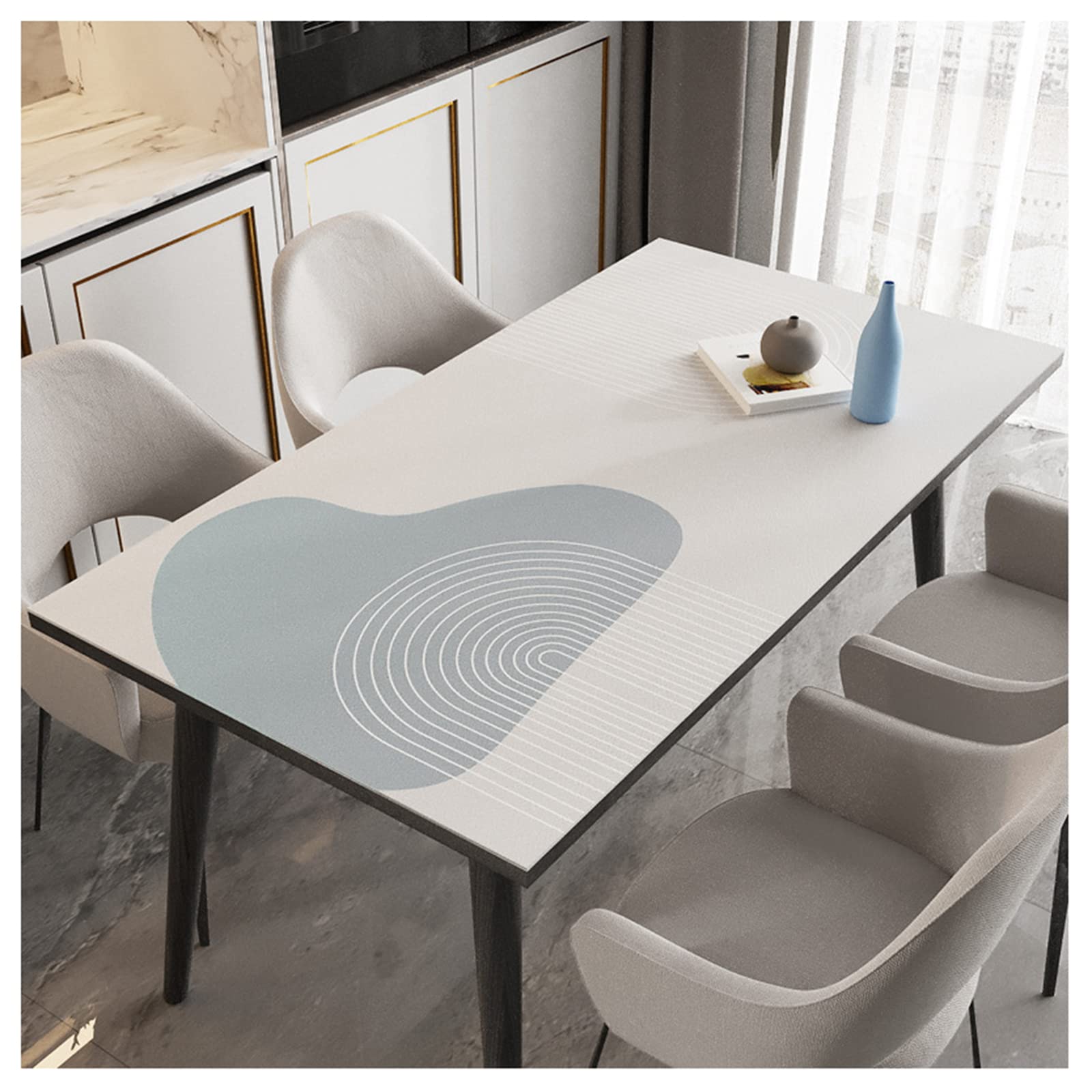 Schreibtischunterlage Leder Abwischbar Tischmatte Esstisch Kunstleder Tischdecke Fleckabweisend PU Leder Schreibtischmatte Wasserdichte Tischschutzauflage Aus Leder Rutschfest(Size:80*135cm,Color:H)