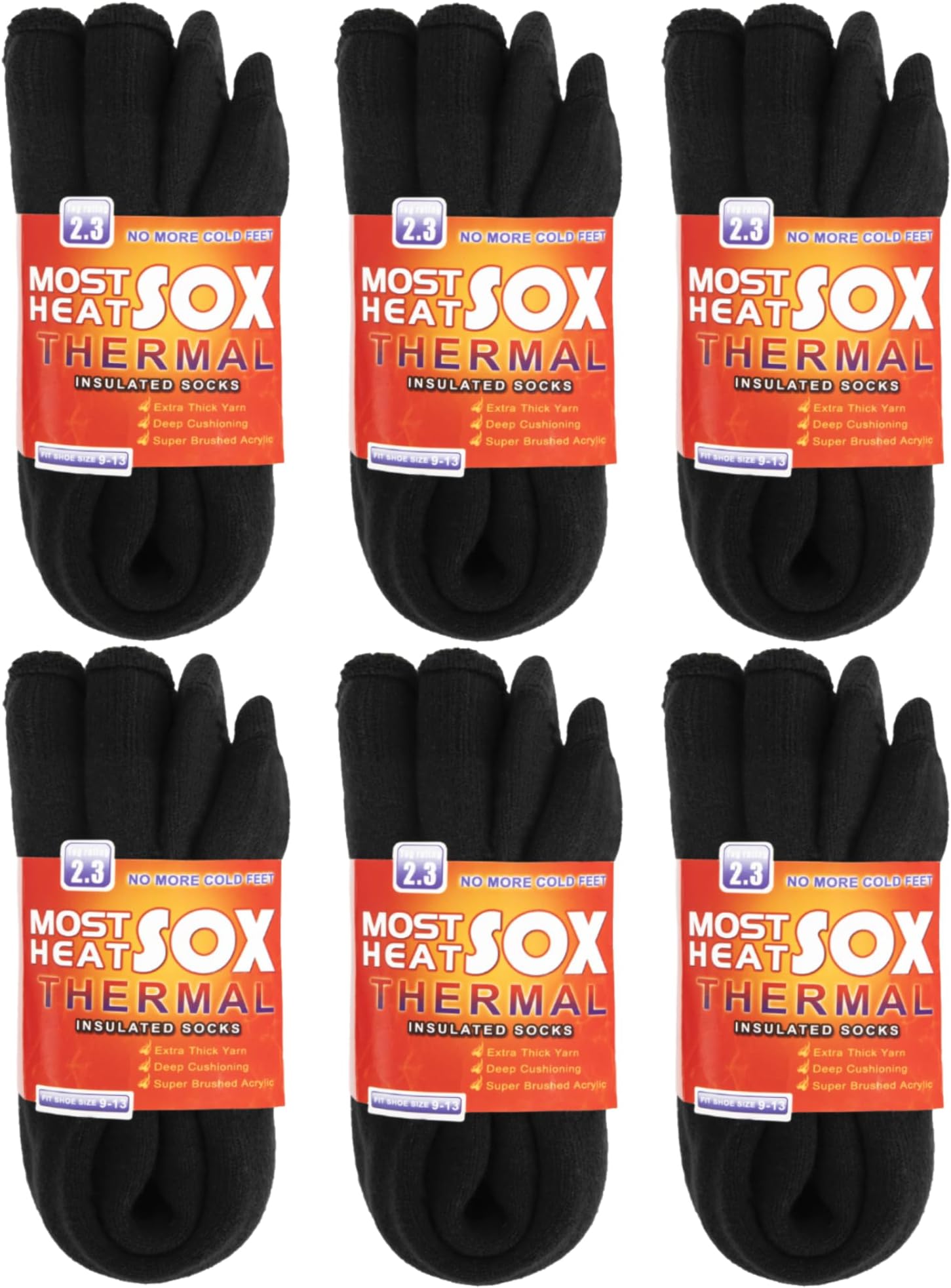 2 Pack Merino Mens Wool Socks, Winter Warm Thermal Socks for Men Cold Weather