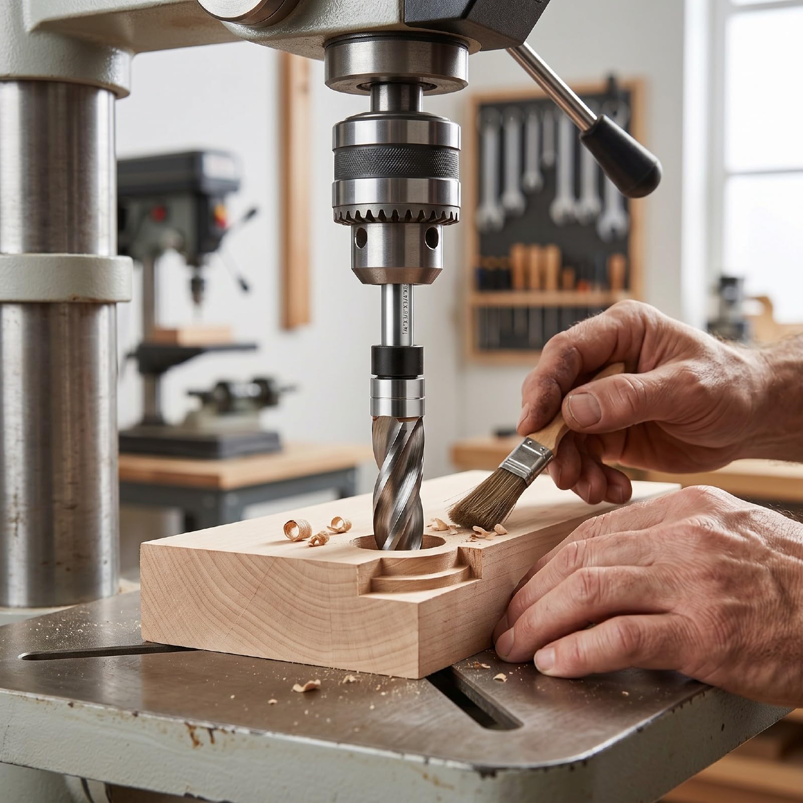 Eujgoov Fresa de Corte de 3/4 Pulgadas para Enrasar, 3/8 Pulgadas de Diámetro de Corte 3 Flautas de Descendente con Rodamiento Guía para Madera Contrachapada y Madera Maciza