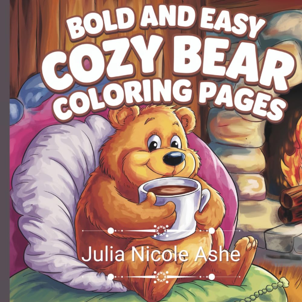 Bold and Easy Cozy Bear Coloring Pages