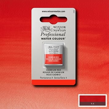Winsor & Newton 8840162 Professional Watercolour Paint, Vivid Watercolours in Artist Quality, High Colour Brilliance & Luminosity, Non-fading, Archival Quality, 1/2 Bowl - Cadmium Red