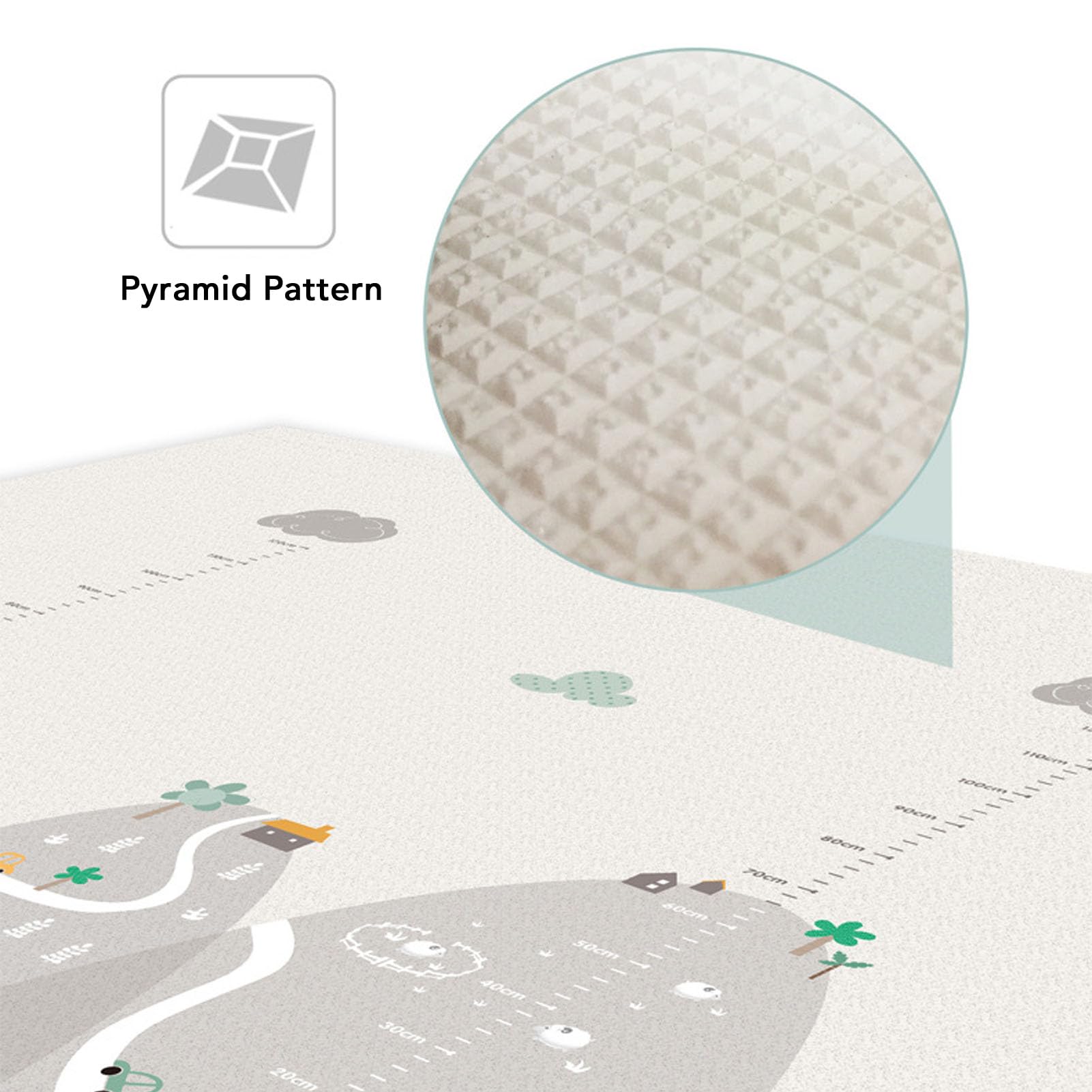 SIXRUN Babysichere rutschfeste Matte, Leicht zu Reinigen für Zuhause, 78,74 X 70,87 Zoll, Ideal Zum Spielen für Kleinkinder, Rutschfestes LDPE-Material
