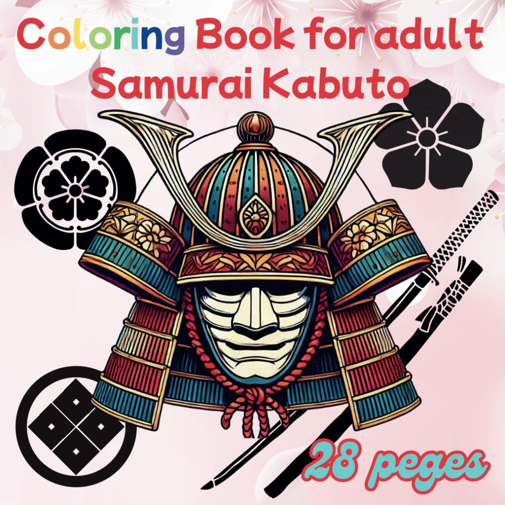 Coloring Book for adult Samurai Kabuto: Immerse Yourself in the Art and History of Japan’s Legendary Helmets