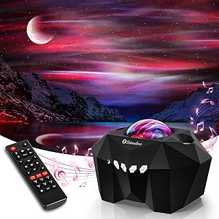 Aurora Lights Star Projector, Galaxy Projector with Remote Control, Sky Night Light Projector for Kids Adults, Bluetooth Music Speaker, Room Decor for Bedroom/Ceiling/Party/Home (Black)