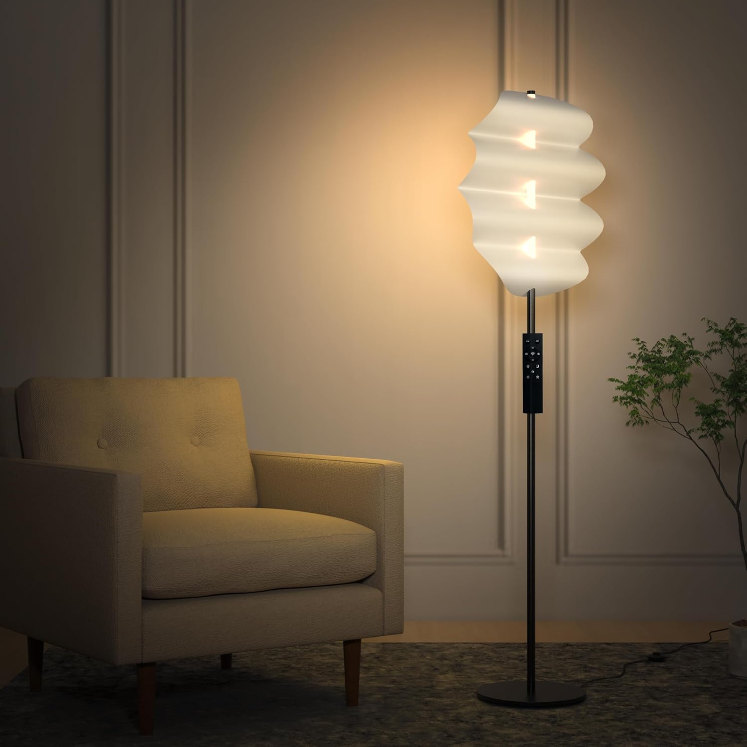 LED Floor Lamp, Standing Lamp for Living Room/Bedroom/Office,12W Minimalist Floor Lamp, Led Floor lamp with Remote Control,Stepless Adjustable 3000K-6000K Color Temperature & Brightness.