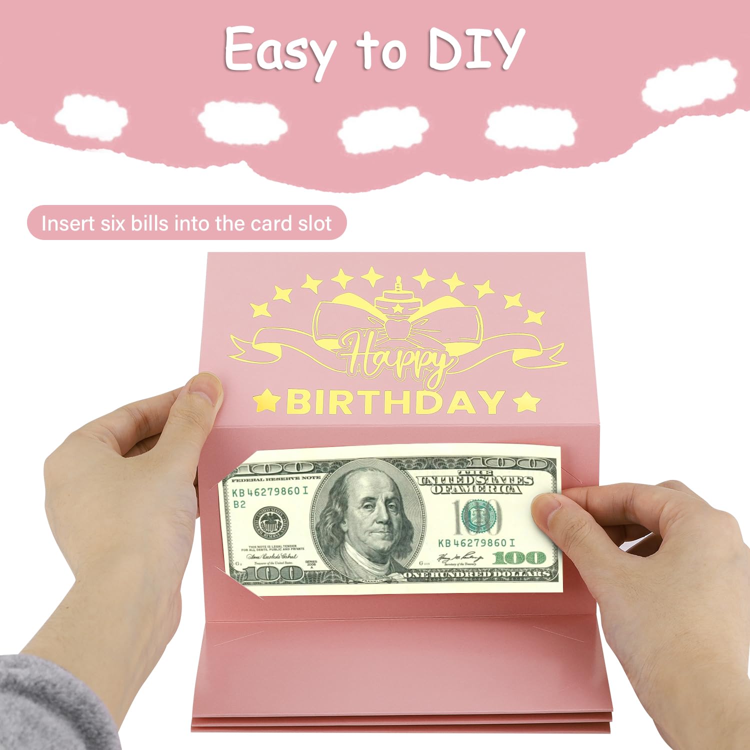 KASESSS Enveloppe D'argent D'Cadeau Anniversaire En Espèces, Idée Cadeau D' Argent, Carte Surprise Porte-Monnaie, Carte Anniversaire Pour Hommes, Femmes, Filles, Garçons