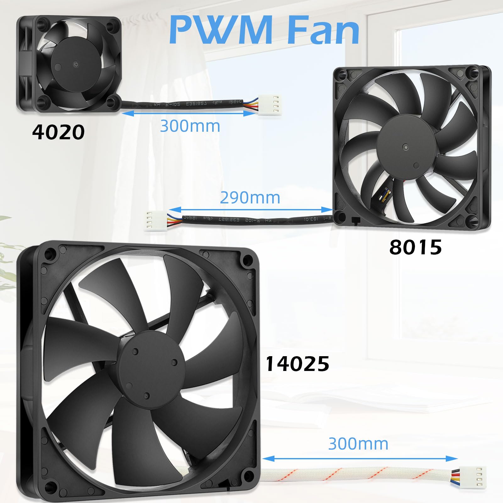 140 mm x 25 mm, 12 V, sin escobillas, 4 pines, PWM, de alto rendimiento, ventilador para caja de computadora, ventilador de servidor, estante electrónico, 2 unidades