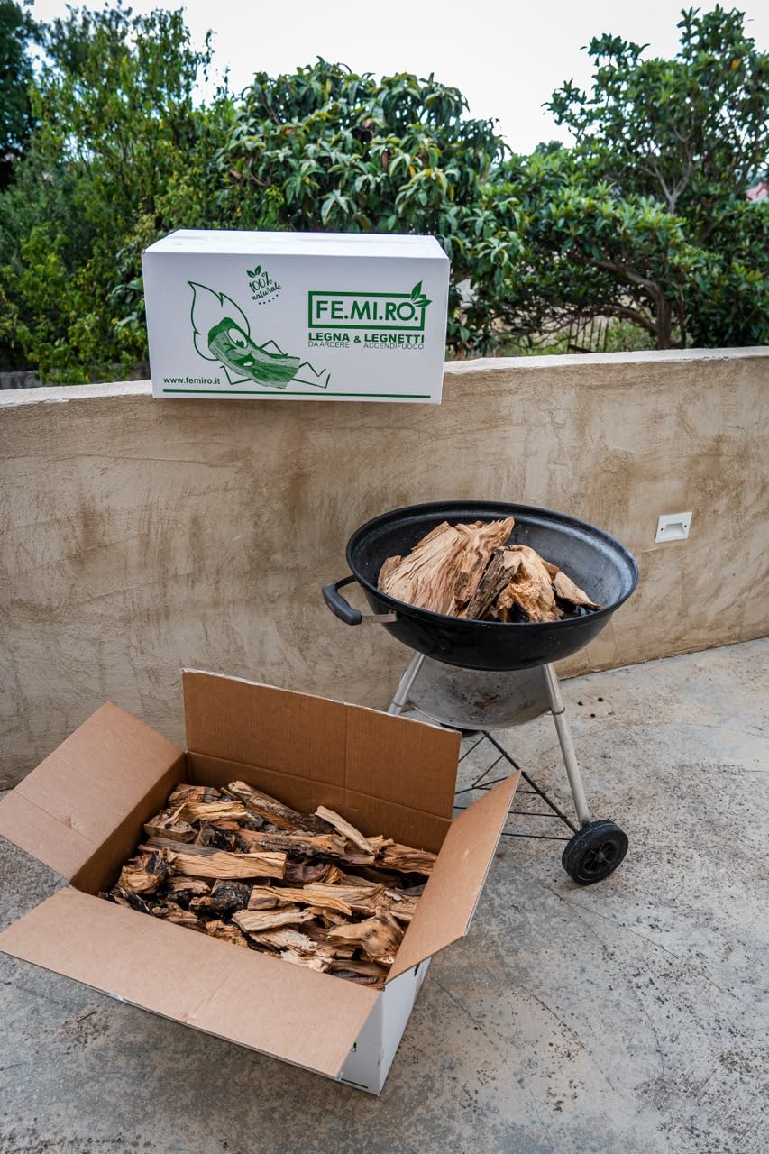 Legna da Ardere di Olivo in Scaglie BIGCHIPS in Scatole da 20 kg – Accendi Camino e Mantenimento Fiamma – Per Camino, Stufa, Forni, Pizzerie e Barbecue – Fornitura 20 kg